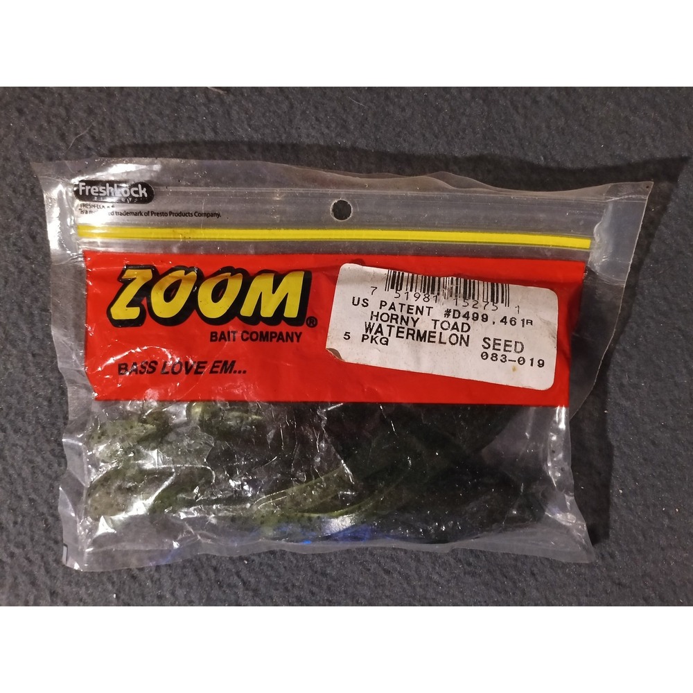 Zoom Horny Toad Soft Plastic Frog Lure Watermelon Seed 5 Pack Bass Fishing